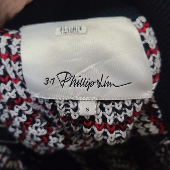 3.1 Phillip Lim jacquard wool blend sweater halter deconstructed sleeve wrap top - Picture 7 of 8